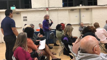Constituent asks a question for Assemblymember McCarty during the 2019 Legislative Town Hall.